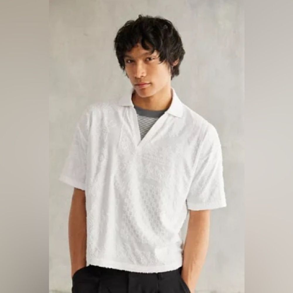 Urban outfitters
Standard Cloth Foundation Terry Polo Shirt M‎ white NWT in pkg